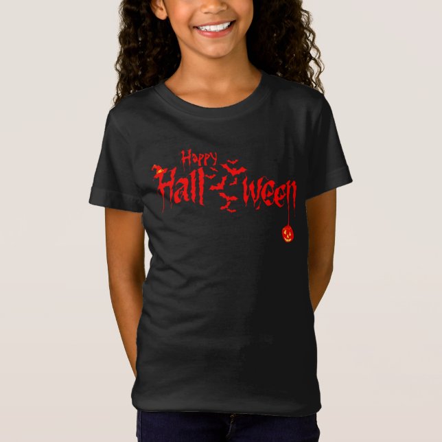 Camiseta Calabaza feliz disfraz de Halloween asusta (Anverso)