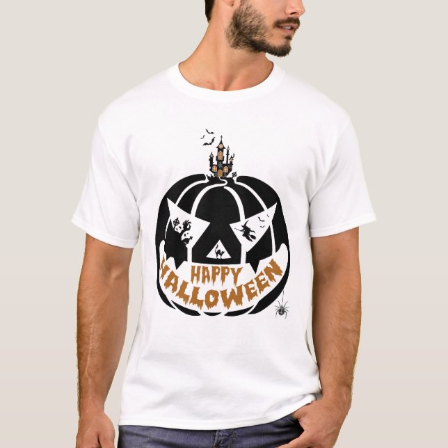 Camiseta Calabaza feliz Halloween Tee (Anverso)