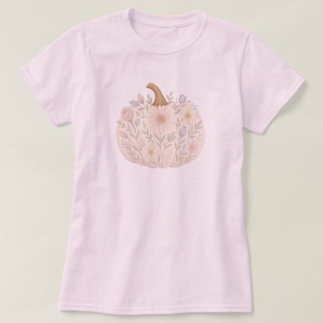 Camiseta Calabaza floral (Diseño del anverso)