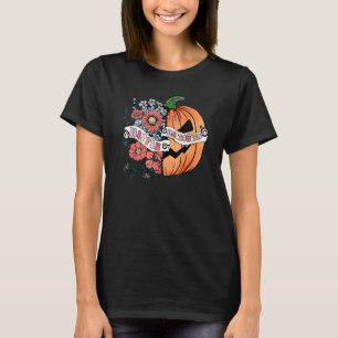 Camiseta Calabaza Floral 60s 70s Groovy Hippie Halloween R