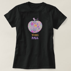 Camiseta Calabaza Floral Caída Cita Feliz Otoño