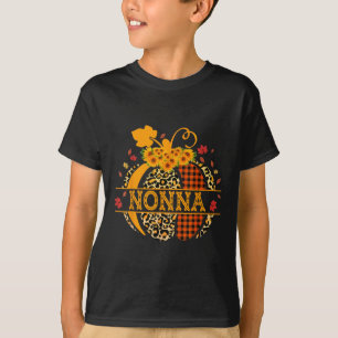 Camiseta Calabaza floral de Nonna Leopard otoño en Thanksgi