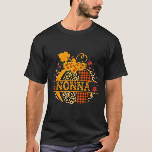 Camiseta Calabaza floral de Nonna Leopard otoño en Thanksgi