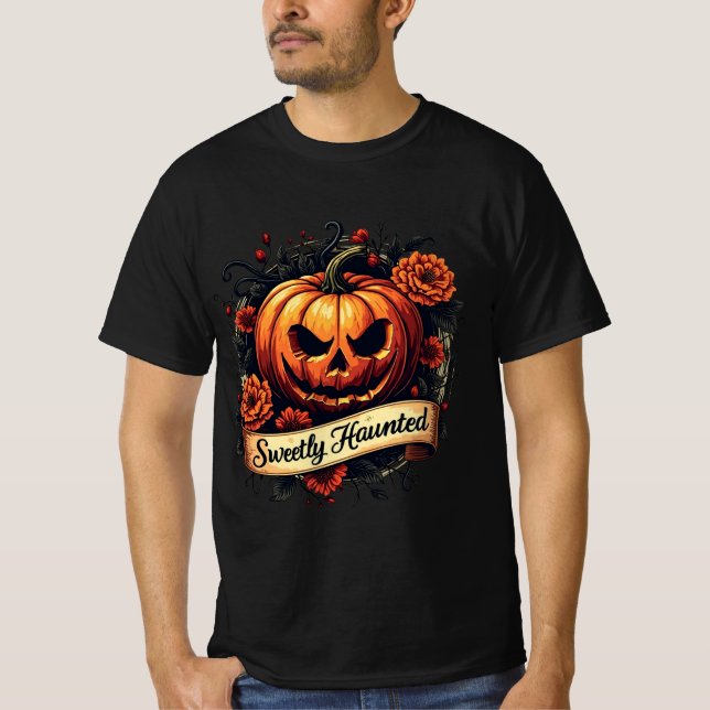 Camiseta Calabaza floral gótica muy bien embrujada - Hallow (Anverso)