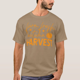 Camiseta Calabaza fresca de cosecha otoñal de la granja