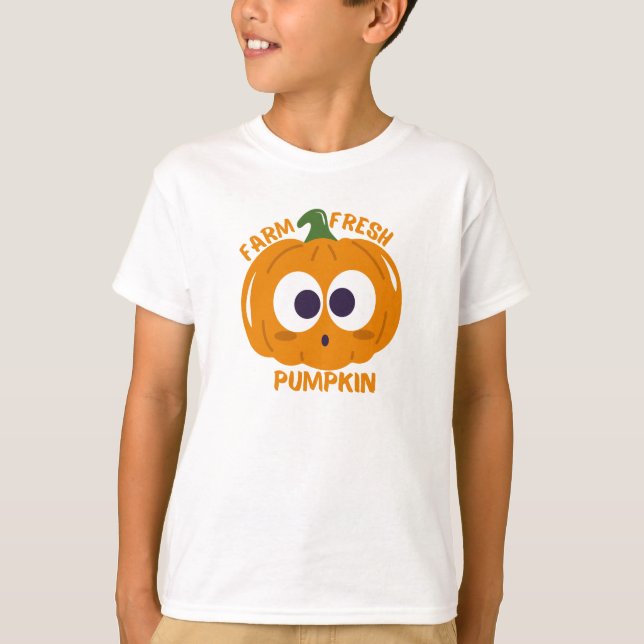 Camiseta calabaza fresca de granja linda (Anverso)