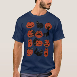 Camiseta Calabaza gato negro Halloween disfraz miedo bruja 