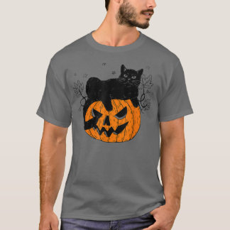 Camiseta Calabaza gato negro Halloween disfraz miedo bruja 