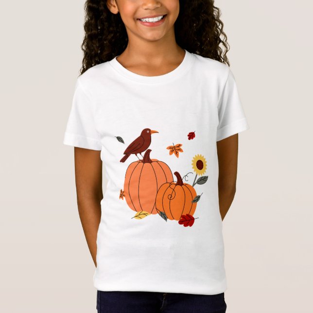 Camiseta Calabaza, girasol, crudo (Anverso)