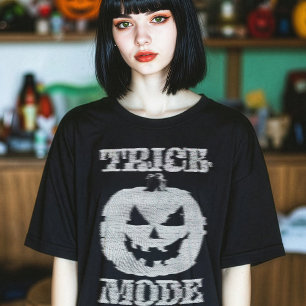 Camiseta Calabaza Glitchy en modo de truco