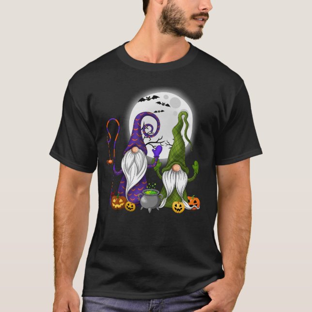 Camiseta Calabaza Gnome Witch Halloween Otoño Fall (Anverso)