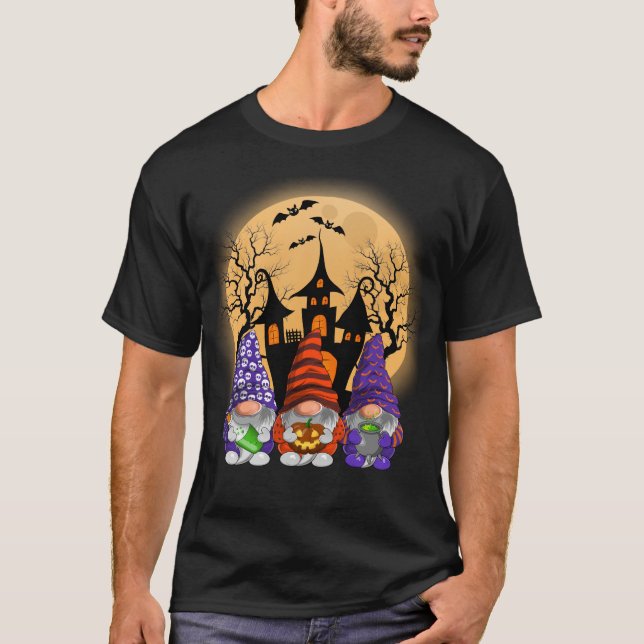 Camiseta Calabaza Gnome Witch Halloween Otoño Fall (Anverso)