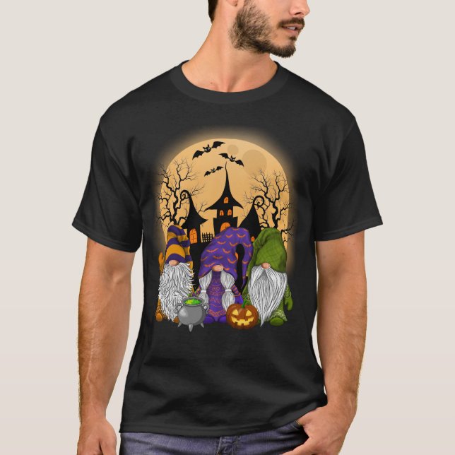 Camiseta Calabaza Gnome Witch Halloween Otoño Fall (Anverso)