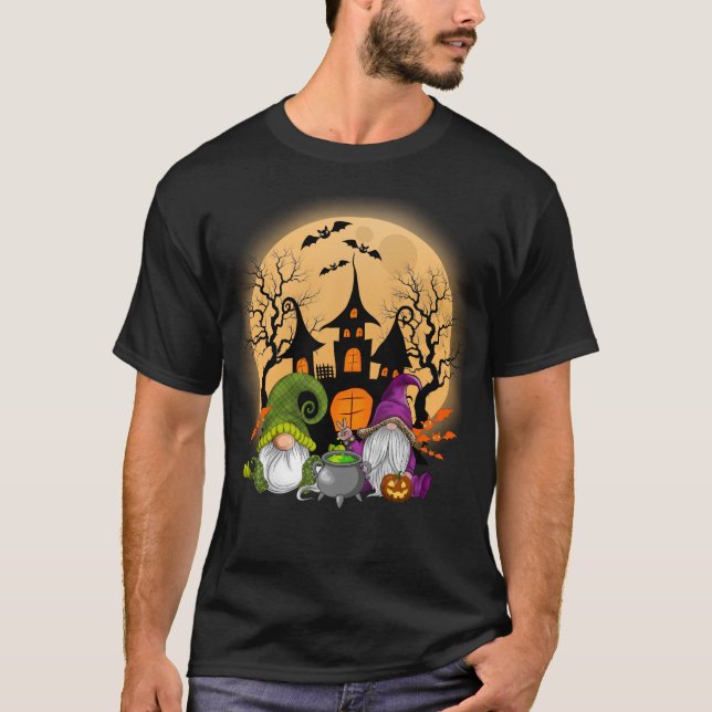Camiseta Calabaza Gnome Witch Halloween Otoño Fall (Anverso)