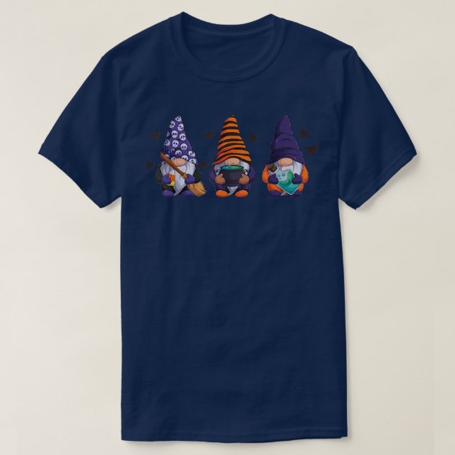 Camiseta Calabaza Gnome Witch Halloween Otoño Fall (Diseño del anverso)