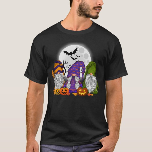 Camiseta Calabaza Gnome Witch Halloween Otoño Fall (Anverso)