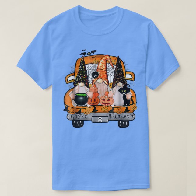 Camiseta Calabaza Gnome Witch Halloween Otoño Fall  (Diseño del anverso)