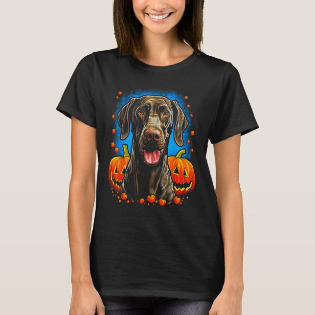 Camiseta Calabaza Halloween 1 de puntera alemana de cortos (Anverso)