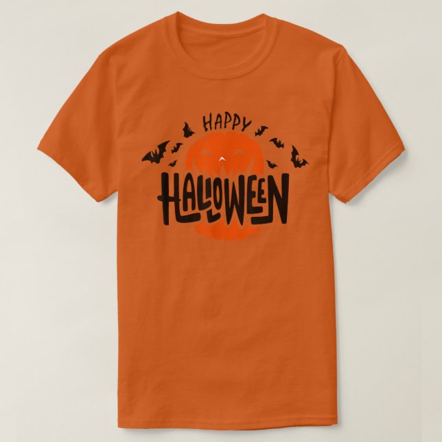 Camiseta Calabaza Halloween Y Bats, Jack O Lantern Trick O (Diseño del anverso)