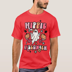 Camiseta Calabaza Hippie Halloween Cute Spooky Ghost 4589