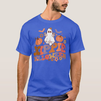 Camiseta Calabaza Hippie Halloween Fantasma Floral Retro