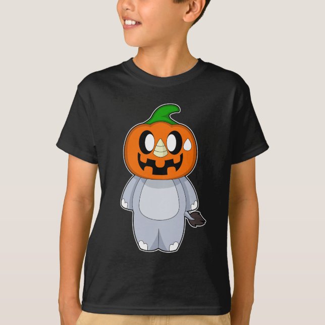 Camiseta Calabaza Hippo Halloween (Anverso)