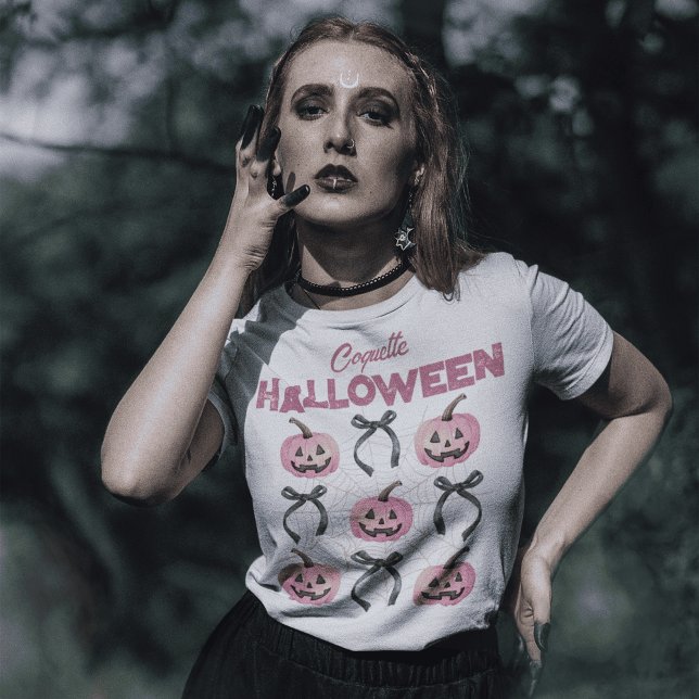 Camiseta Calabaza ilustrativa estética de Coquette y Bow (Subido por el creador)