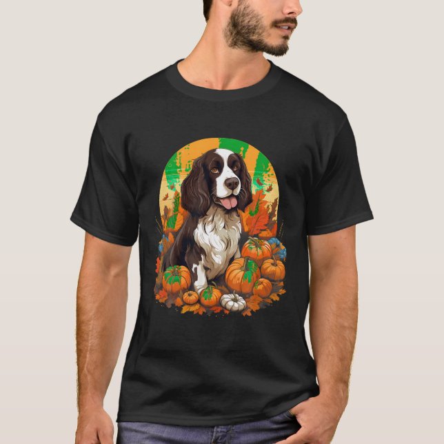 Camiseta Calabaza Inglés Springer Spaniel Dog Halloween Tha (Anverso)