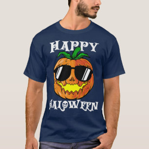 Camiseta Calabaza Jack O Lantern Con gafas de sol Feliz Ha