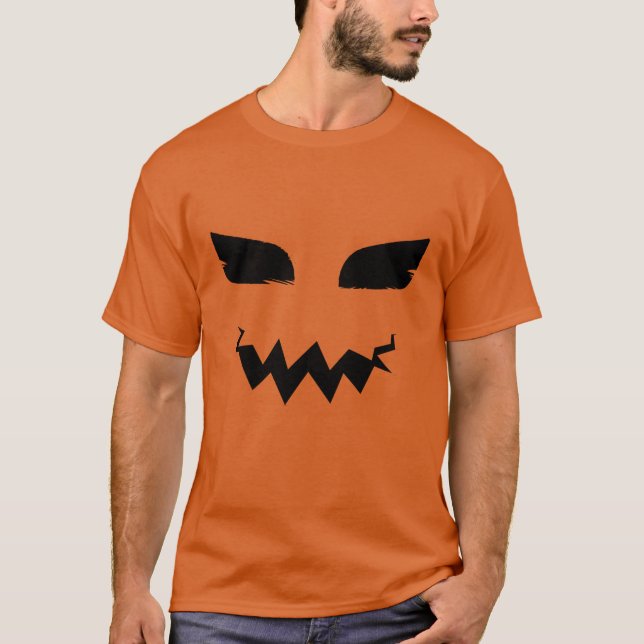Camiseta Calabaza Jack o Lantern Halloween Cara aterradora (Anverso)