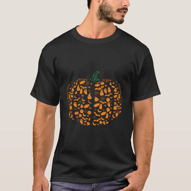 Camiseta Calabaza Jack-O-Lantern Image Cloud Halloween (Anverso)