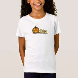 Camiseta Calabaza juguetona con tres fantasmas fantasmales