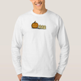 Camiseta Calabaza juguetona con tres fantasmas fantasmales