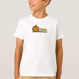 Camiseta Calabaza juguetona con tres fantasmas fantasmales