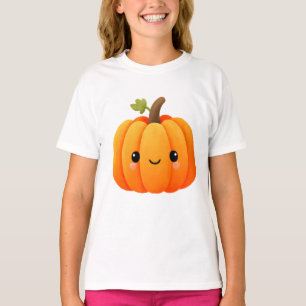 Camiseta Calabaza Kawaii Tallada – Niños Lindos de Hallowee