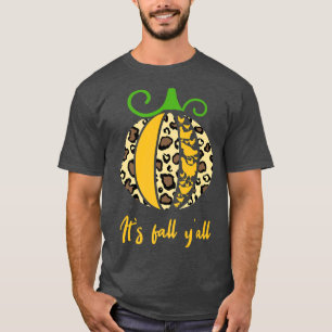 Camiseta Calabaza Las hojas de otoño Caen Temporada Leopard