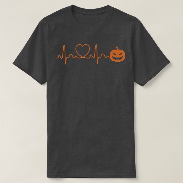 Camiseta Calabaza latido corazón Halloween latido Cardíaco  (Diseño del anverso)