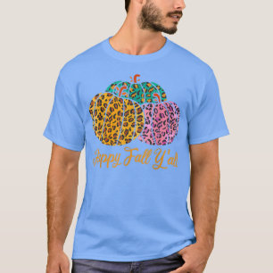 Camiseta Calabaza leopardo Feliz otoño Mar de calabaza otoñ
