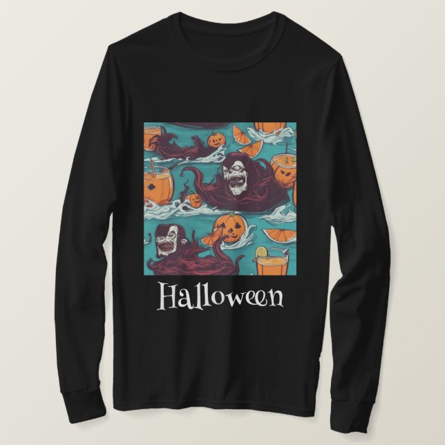 Camiseta Calabaza malvada de Halloween (Anverso del diseño)