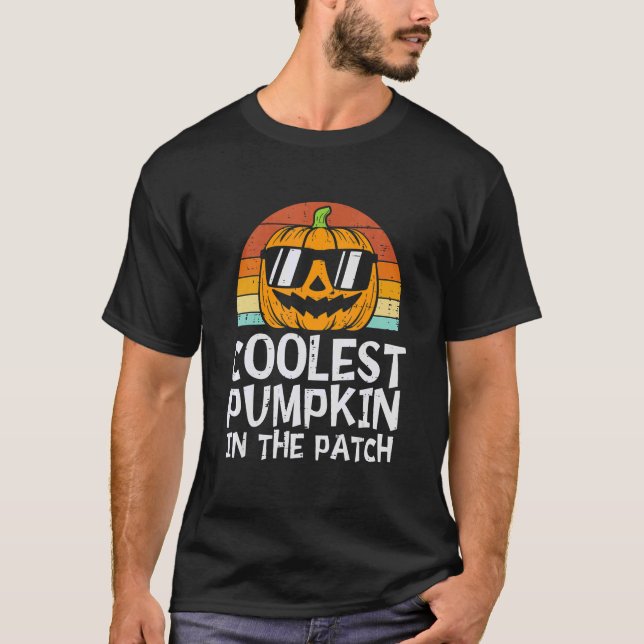 Camiseta Calabaza Más Cómoda En El Parche Hallowee De Niños (Anverso)