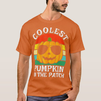 Camiseta Calabaza Más Fría De Halloween En Los Niños Retro 