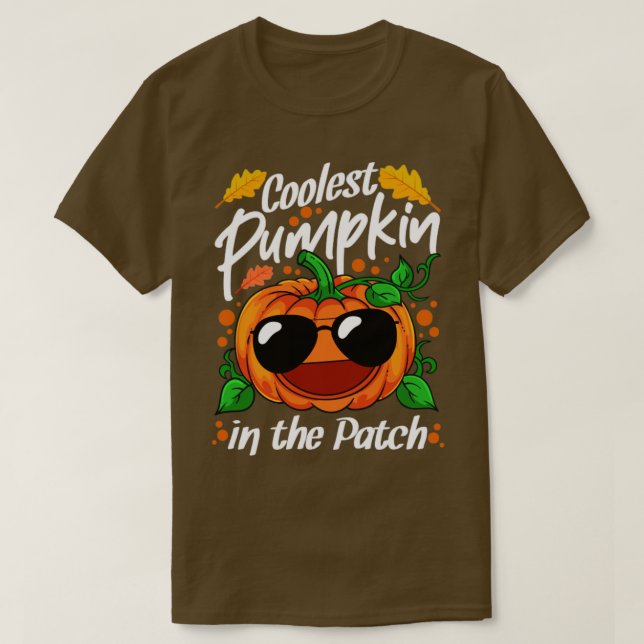 Camiseta Calabaza Más Fría En El Parche Halloween1 (Diseño del anverso)