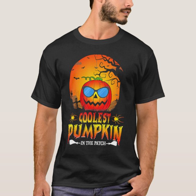 Camiseta Calabaza Más Fría En El Parche Halloween Calabaza  (Anverso)