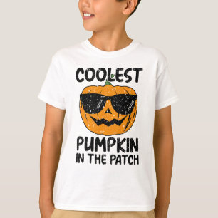 Camiseta Calabaza más fría en el parche, niños de Halloween