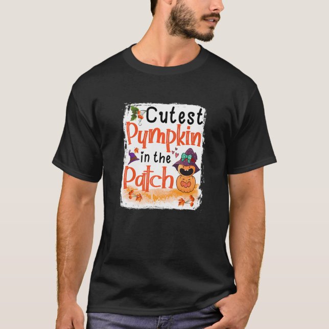 Camiseta Calabaza más guapa en el parche Funny Fall Premium (Anverso)
