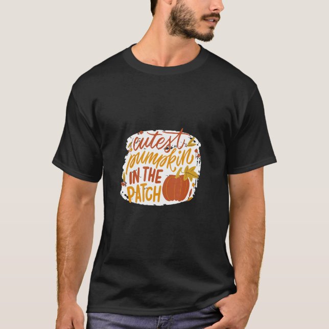 Camiseta Calabaza más linda del parche de Otoño (Anverso)