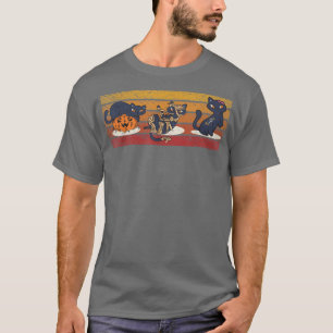 Camiseta Calabaza miedo Zombie gatos negros Creepe Hallowee
