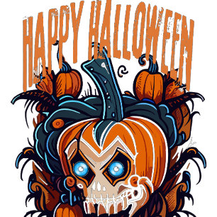 Camiseta Calabaza moderna y temerosa tallada