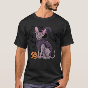 Camiseta Calabaza Murciélago Bruja Gato Halloween Espeluzna