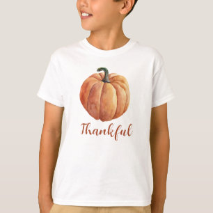 Camiseta Calabaza Naranja Otoño Acción de Gracias Agradecid